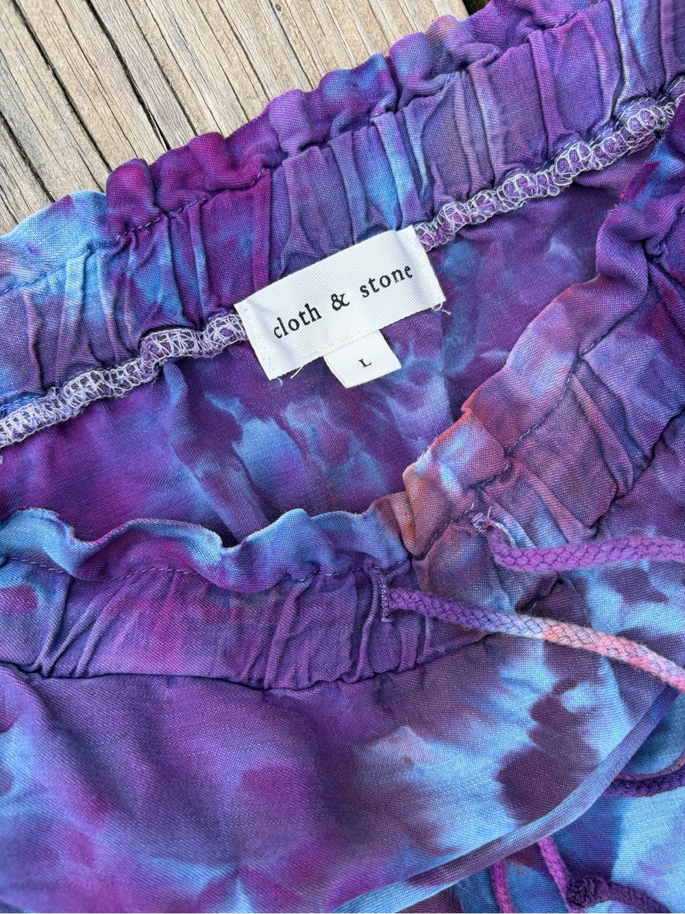 cloth & stone Ice Dyed Drawstring Mini Skirt - Picture 3 of 6